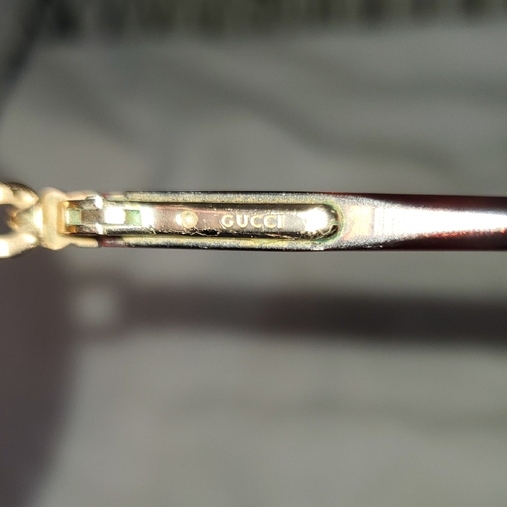 Vintage (Prescription) Gucci Gold and Red Oval Sunglasses - Picture 5 of 9